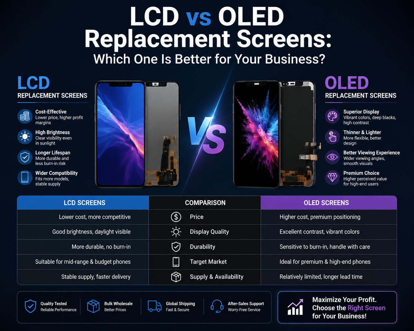 LCD vs OLED Replacement Screens: Which One Is Better for Your Business?